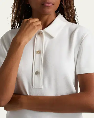 Vince Crepe Short-Sleeve Polo Shirt | Thumbnail 5 Vince Crepe Short-Sleeve Polo Shirt | Thumbnail 5