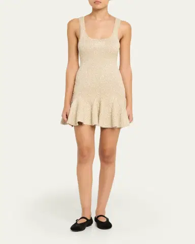 LoveShackFancy Sarajane Sequined Stretch Knit Mini Dress | Thumbnail 2 LoveShackFancy Sarajane Sequined Stretch Knit Mini Dress | Thumbnail 2