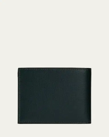 Valextra Men's Leather V-Cut Bifold Wallet | Thumbnail 3 Valextra Men's Leather V-Cut Bifold Wallet | Thumbnail 3