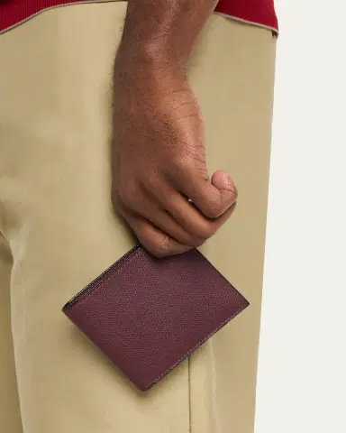 Valextra Men's Leather V-Cut Bifold Wallet | Thumbnail 10 Valextra Men's Leather V-Cut Bifold Wallet | Thumbnail 10