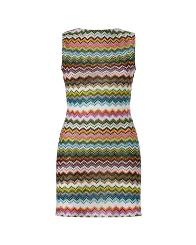 Missoni Mare Open-Back Striped Metallic Crochet Mini Dress | Thumbnail 1 Missoni Mare Open-Back Striped Metallic Crochet Mini Dress | Thumbnail 1