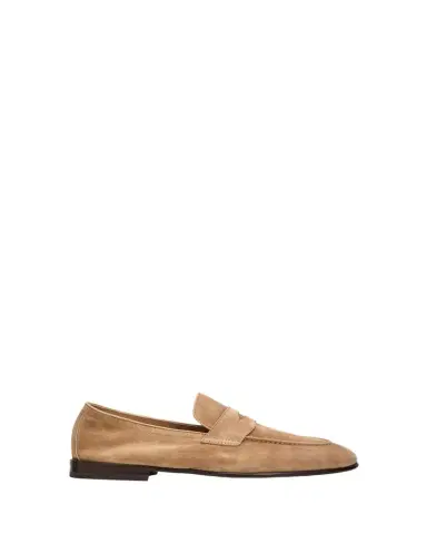 Brunello Cucinelli Men's Leather Apron-Toe Penny Loafers | Thumbnail 1 Brunello Cucinelli Men's Leather Apron-Toe Penny Loafers | Thumbnail 1