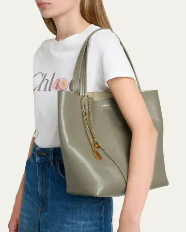 Chloé Spin Medium Tote Bag in Leather | Thumbnail 2 Chloé Spin Medium Tote Bag in Leather | Thumbnail 2