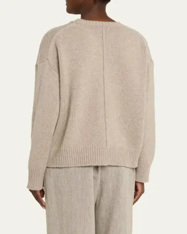 Loulou De Saison Pia Oversized Cashmere Crewneck Sweater | Thumbnail 3 Loulou De Saison Pia Oversized Cashmere Crewneck Sweater | Thumbnail 3