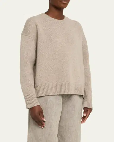Loulou De Saison Pia Oversized Cashmere Crewneck Sweater | Thumbnail 4 Loulou De Saison Pia Oversized Cashmere Crewneck Sweater | Thumbnail 4