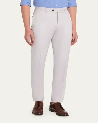 Cesare Attolini Men's Cotton-Wool Twill Pants | Thumbnail 4 Cesare Attolini Men's Cotton-Wool Twill Pants | Thumbnail 4
