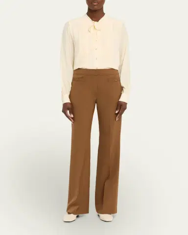 Ulla Johnson Delvine Tie-Neck Button-Front Blouse | Thumbnail 2 Ulla Johnson Delvine Tie-Neck Button-Front Blouse | Thumbnail 2