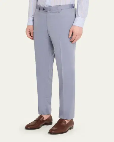 Cesare Attolini Men's Cotton-Wool Twill Pants | Thumbnail 4 Cesare Attolini Men's Cotton-Wool Twill Pants | Thumbnail 4