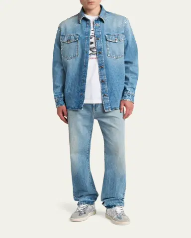 Versace Men's Studded Slim-Fit Medusa Jeans | Thumbnail 2 Versace Men's Studded Slim-Fit Medusa Jeans | Thumbnail 2