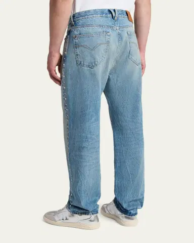 Versace Men's Studded Slim-Fit Medusa Jeans | Thumbnail 3 Versace Men's Studded Slim-Fit Medusa Jeans | Thumbnail 3