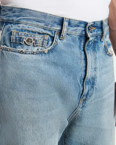 Versace Men's Studded Slim-Fit Medusa Jeans | Thumbnail 5 Versace Men's Studded Slim-Fit Medusa Jeans | Thumbnail 5