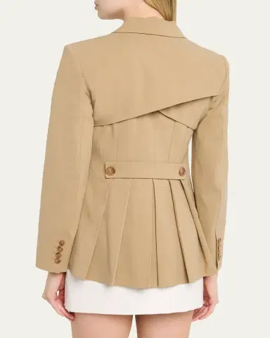 Simkhai Moren Pleated Back Blazer | Thumbnail 3 Simkhai Moren Pleated Back Blazer | Thumbnail 3