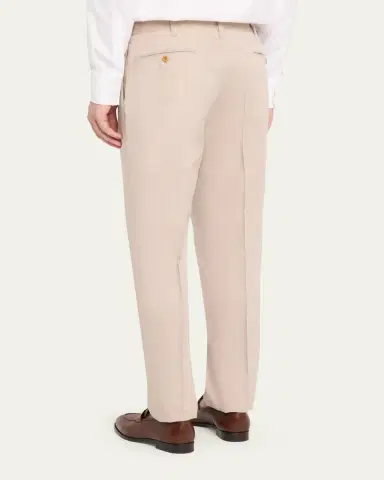Cesare Attolini Men's Cotton-Wool Twill Pants | Thumbnail 3 Cesare Attolini Men's Cotton-Wool Twill Pants | Thumbnail 3