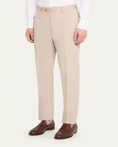 Cesare Attolini Men's Cotton-Wool Twill Pants | Thumbnail 4 Cesare Attolini Men's Cotton-Wool Twill Pants | Thumbnail 4