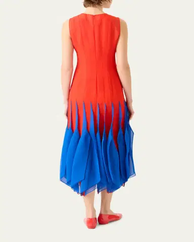 Akris Sleeveless Panama Silk Organza Seamed Midi Dress | Thumbnail 3 Akris Sleeveless Panama Silk Organza Seamed Midi Dress | Thumbnail 3
