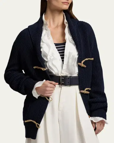 Ralph Lauren Collection Cotton-Silk Shawl-Collar Cardigan | Thumbnail 4 Ralph Lauren Collection Cotton-Silk Shawl-Collar Cardigan | Thumbnail 4