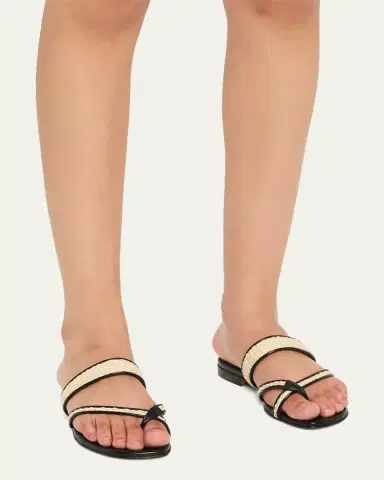 Manolo Blahnik Susara Woven Flat Slide Sandals | Thumbnail 2 Manolo Blahnik Susara Woven Flat Slide Sandals | Thumbnail 2
