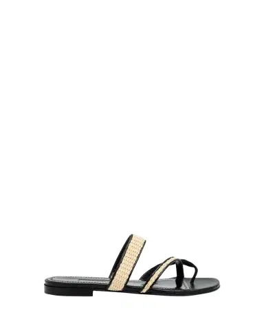 Manolo Blahnik Susara Woven Flat Slide Sandals | Thumbnail 1 Manolo Blahnik Susara Woven Flat Slide Sandals | Thumbnail 1