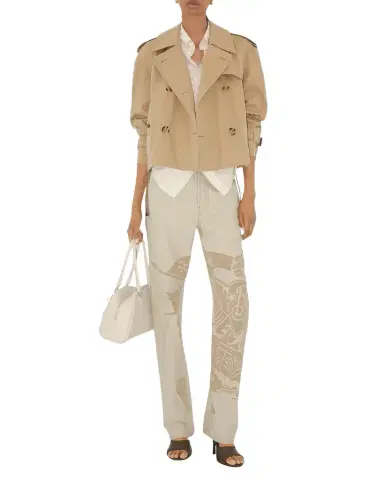 Burberry Haltye Cropped Gabardine Trench Jacket | Thumbnail 1 Burberry Haltye Cropped Gabardine Trench Jacket | Thumbnail 1
