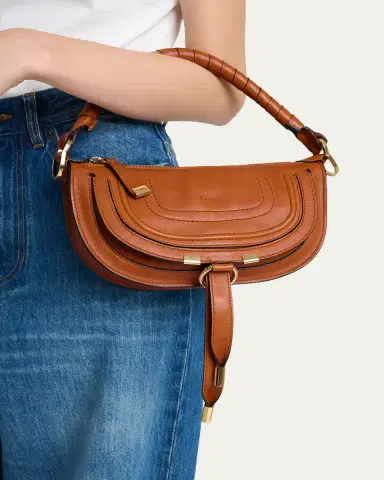 Chloé Marcie Mini Saddle Shoulder Bag in Leather | Thumbnail 3 Chloé Marcie Mini Saddle Shoulder Bag in Leather | Thumbnail 3