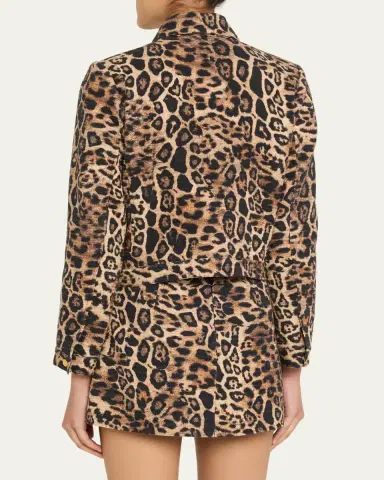L'Agence Nyx Leopard Tweed Cropped Jacket | Thumbnail 3 L'Agence Nyx Leopard Tweed Cropped Jacket | Thumbnail 3