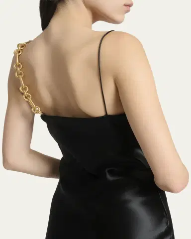 Balmain Cowl-neck Chain-Strap Satin Gown | Thumbnail 5 Balmain Cowl-neck Chain-Strap Satin Gown | Thumbnail 5