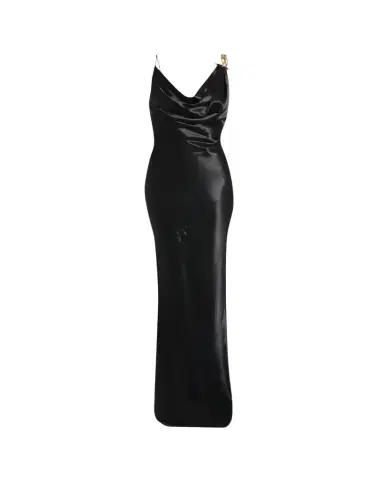 Balmain Cowl-neck Chain-Strap Satin Gown | Thumbnail 1 Balmain Cowl-neck Chain-Strap Satin Gown | Thumbnail 1