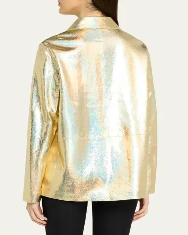Lafayette 148 New York Iridescent Foiled Suede Shirt Jacket | Thumbnail 3 Lafayette 148 New York Iridescent Foiled Suede Shirt Jacket | Thumbnail 3