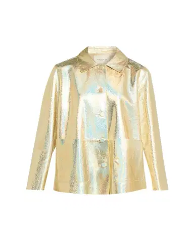 Lafayette 148 New York Iridescent Foiled Suede Shirt Jacket | Thumbnail 1 Lafayette 148 New York Iridescent Foiled Suede Shirt Jacket | Thumbnail 1