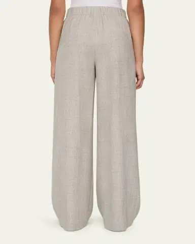 Lafayette 148 New York Astor Pleated Wide-Leg Melange Pants | Thumbnail 3 Lafayette 148 New York Astor Pleated Wide-Leg Melange Pants | Thumbnail 3