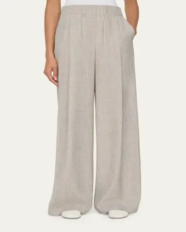 Lafayette 148 New York Astor Pleated Wide-Leg Melange Pants | Thumbnail 4 Lafayette 148 New York Astor Pleated Wide-Leg Melange Pants | Thumbnail 4