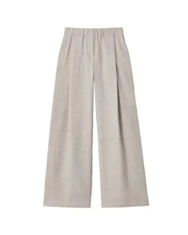 Lafayette 148 New York Astor Pleated Wide-Leg Melange Pants | Thumbnail 1 Lafayette 148 New York Astor Pleated Wide-Leg Melange Pants | Thumbnail 1
