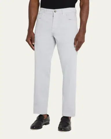 Cesare Attolini Men's Cotton Slim Straight-Leg Five-Pocket Pants | Thumbnail 4 Cesare Attolini Men's Cotton Slim Straight-Leg Five-Pocket Pants | Thumbnail 4