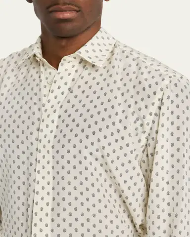 TOM FORD Men's Crepe de Chine Silk Paisley Dress Shirt | Thumbnail 5 TOM FORD Men's Crepe de Chine Silk Paisley Dress Shirt | Thumbnail 5