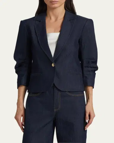 Cinq à Sept Khloe Petit Denim Blazer | Thumbnail 4 Cinq à Sept Khloe Petit Denim Blazer | Thumbnail 4