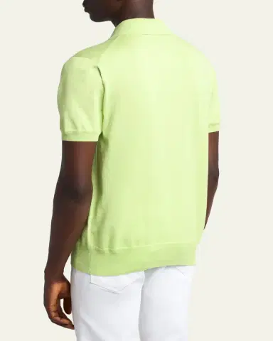 Tom Ford Men's Classic-Fit Cotton Knit Polo Shirt | Thumbnail 3 Tom Ford Men's Classic-Fit Cotton Knit Polo Shirt | Thumbnail 3