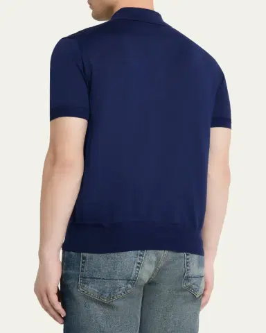 Tom Ford Men's Classic-Fit Cotton Knit Polo Shirt | Thumbnail 7 Tom Ford Men's Classic-Fit Cotton Knit Polo Shirt | Thumbnail 7