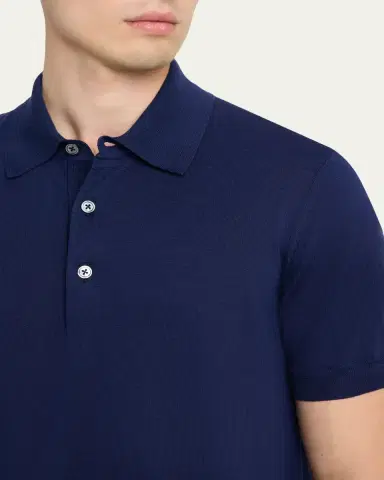 Tom Ford Men's Classic-Fit Cotton Knit Polo Shirt | Thumbnail 9 Tom Ford Men's Classic-Fit Cotton Knit Polo Shirt | Thumbnail 9
