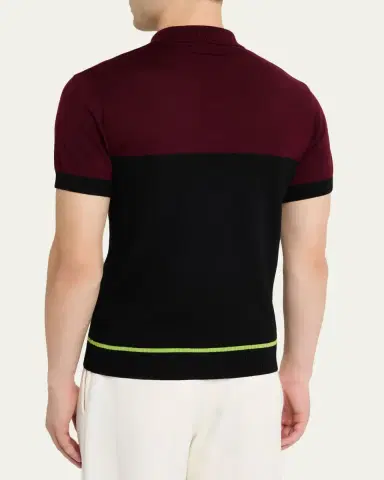 CASABLANCA Men's Stripe Knit Logo Polo Shirt | Thumbnail 3 CASABLANCA Men's Stripe Knit Logo Polo Shirt | Thumbnail 3