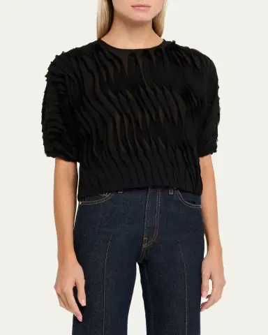 Ulla Johnson Vayda Semi-Sheer Ruffle Top | Thumbnail 4 Ulla Johnson Vayda Semi-Sheer Ruffle Top | Thumbnail 4