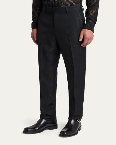 Versace Men's Python Jacquard Formal Pants | Thumbnail 4 Versace Men's Python Jacquard Formal Pants | Thumbnail 4