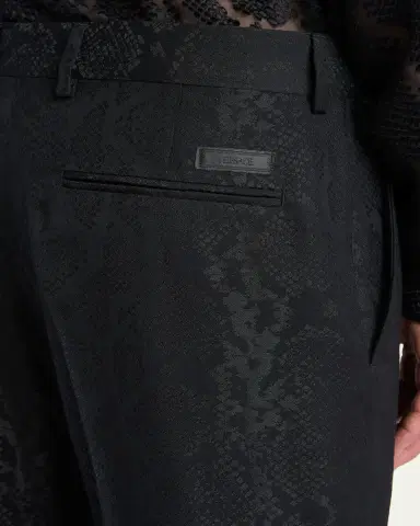 Versace Men's Python Jacquard Formal Pants | Thumbnail 5 Versace Men's Python Jacquard Formal Pants | Thumbnail 5