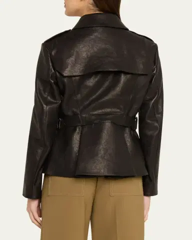 Burberry Leyton Lamb Leather Trench Jacket | Thumbnail 3 Burberry Leyton Lamb Leather Trench Jacket | Thumbnail 3