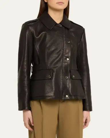 Burberry Leyton Lamb Leather Trench Jacket | Thumbnail 4 Burberry Leyton Lamb Leather Trench Jacket | Thumbnail 4