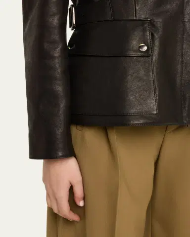 Burberry Leyton Lamb Leather Trench Jacket | Thumbnail 5 Burberry Leyton Lamb Leather Trench Jacket | Thumbnail 5