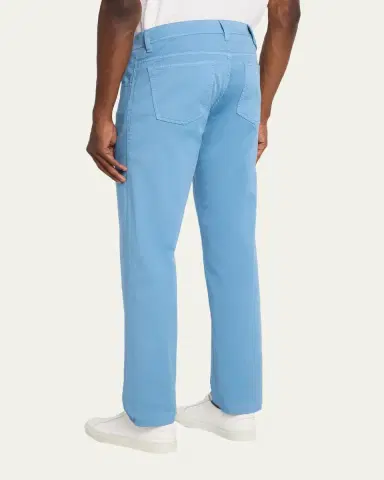 Cesare Attolini Men's Cotton Slim Straight-Leg Five-Pocket Pants | Thumbnail 3 Cesare Attolini Men's Cotton Slim Straight-Leg Five-Pocket Pants | Thumbnail 3