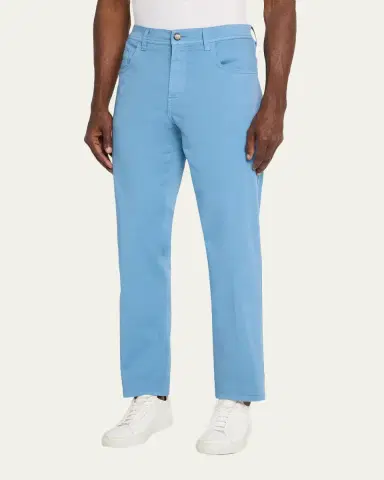 Cesare Attolini Men's Cotton Slim Straight-Leg Five-Pocket Pants | Thumbnail 4 Cesare Attolini Men's Cotton Slim Straight-Leg Five-Pocket Pants | Thumbnail 4