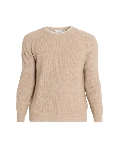Cesare Attolini Men's Ribbed Cashmere Mouline Tipped Crewneck Sweater | Thumbnail 1 Cesare Attolini Men's Ribbed Cashmere Mouline Tipped Crewneck Sweater | Thumbnail 1