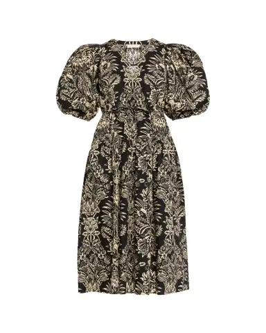Ulla Johnson Harriet Floral Poplin Puff-Sleeve Midi Dress | Thumbnail 1 Ulla Johnson Harriet Floral Poplin Puff-Sleeve Midi Dress | Thumbnail 1