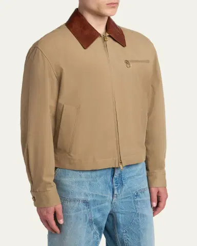 Versace Men's Leather Collar Blouson Jacket | Thumbnail 4 Versace Men's Leather Collar Blouson Jacket | Thumbnail 4